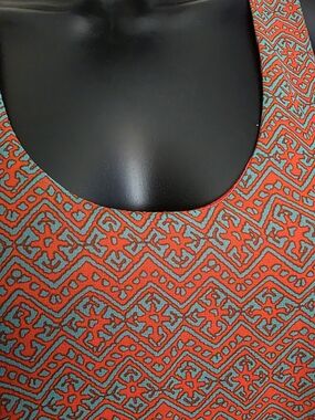 Swell Orange and Teal Geometric Midi Dress